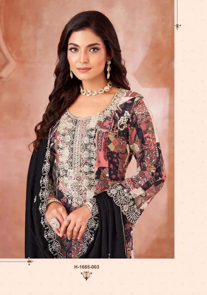 Black Bunny By Alok Suit Viscose Reyon Printed Embroidery Dress Material Suppliers In India